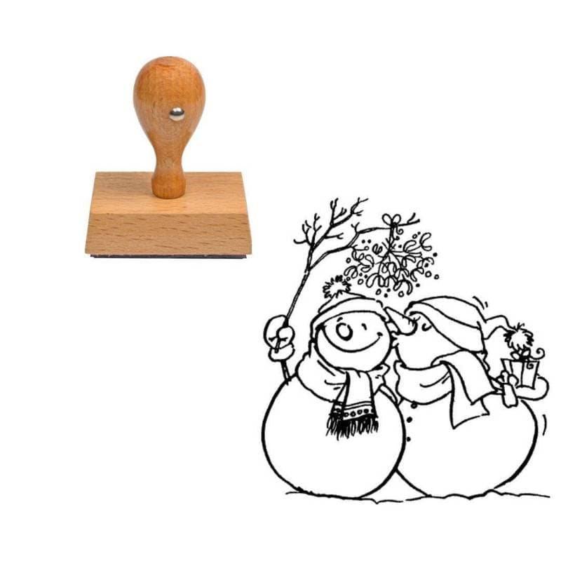 Tampon Noël Bonhomme de neige en couple — vue 1