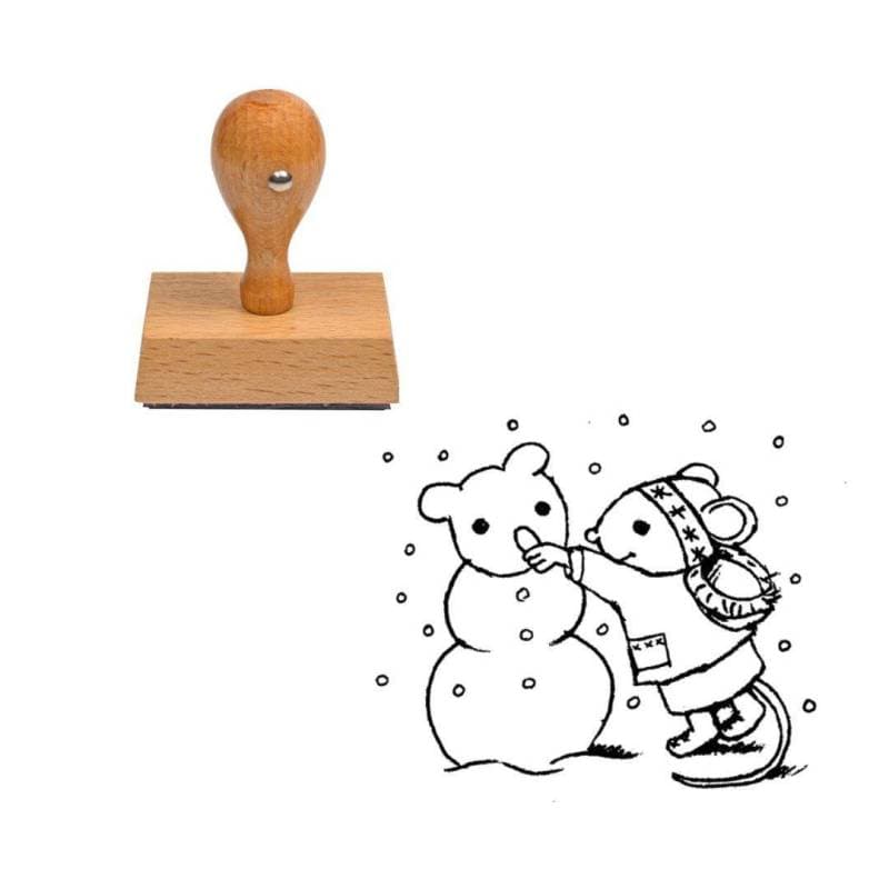 Tampon Noël Bonhomme de neige et souris — vue 1