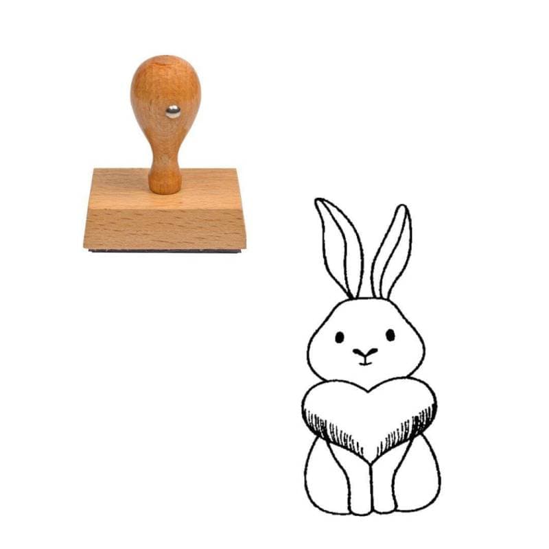 Tampon Pâques Lapin et cœur — vue 1