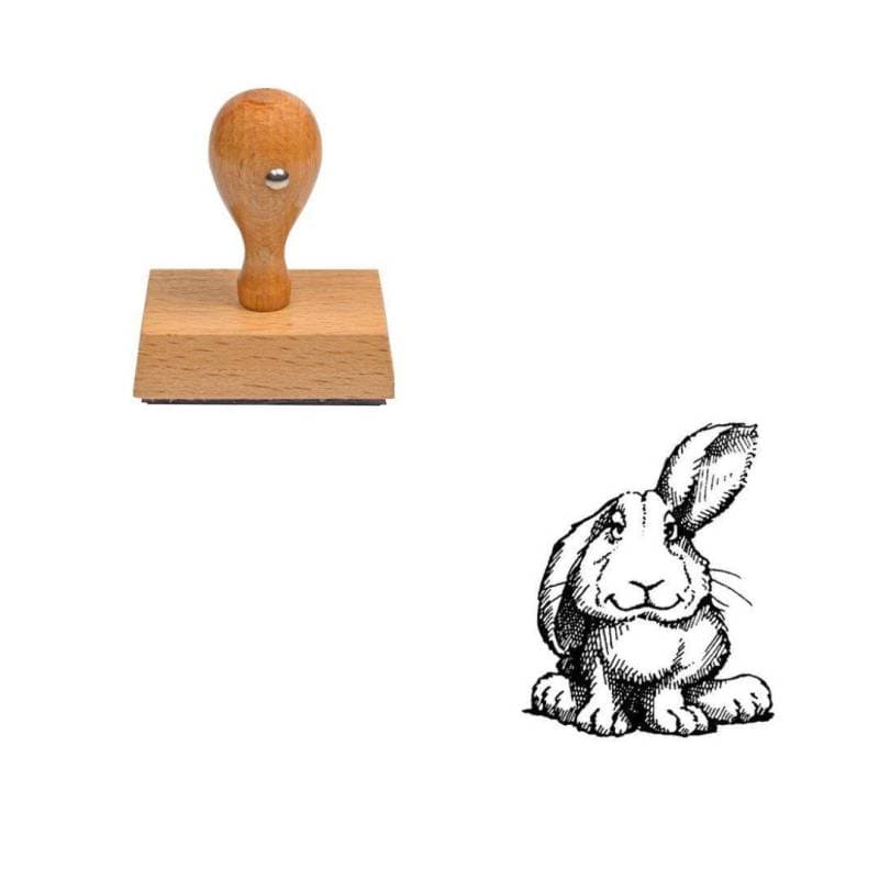 Tampon animaux Lapin à la ferme en bois — vue 1