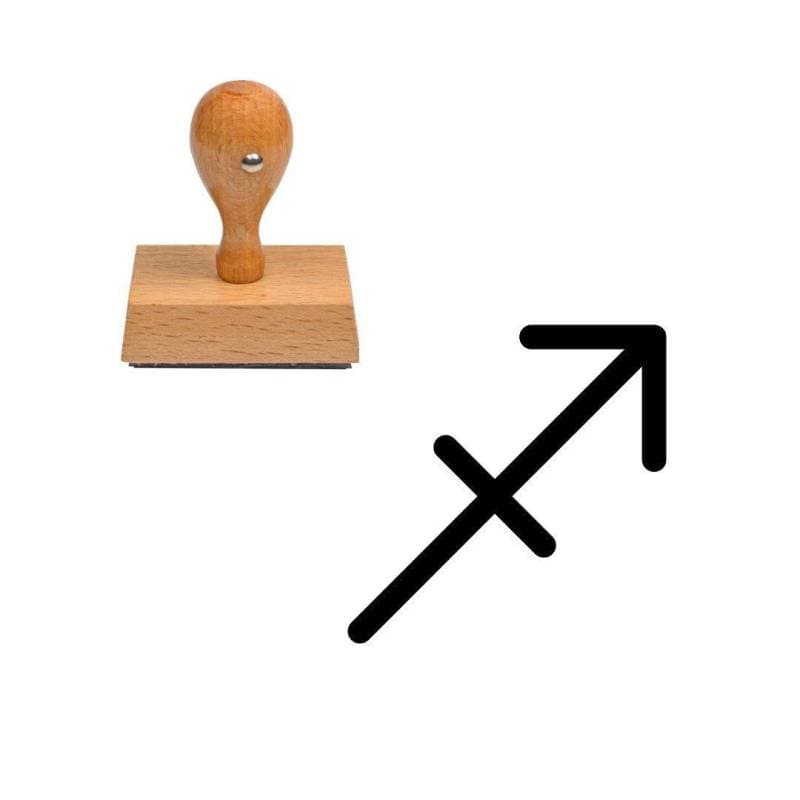 Tampon astrologique symbole Sagittaire en bois — vue 1